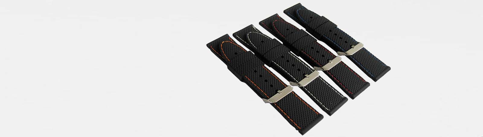 18 20 22 24mm silicone rubber watch band wholesale