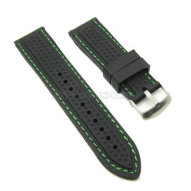 22/24/26mm Stitched Silicone Rubber Watch Band Durable Strap Thick JY91008