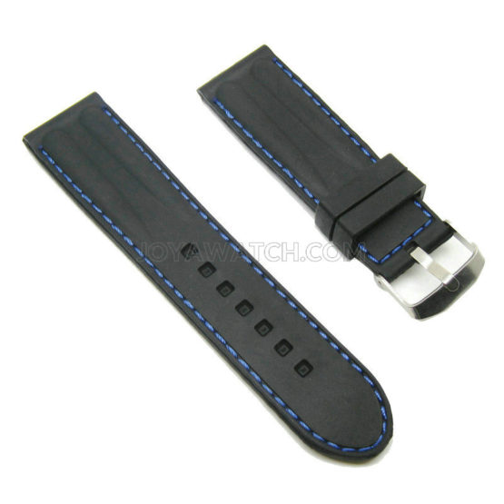 22/24/26mm Stitched Silicone Rubber Watch Band Replacement Strap JY91009