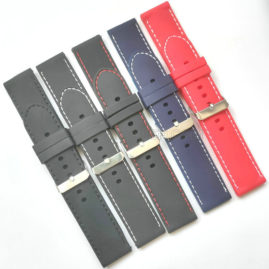 18/20/22/24/26/30mm Stitched Silicone Rubber Watch Band Classic Strap JY91010