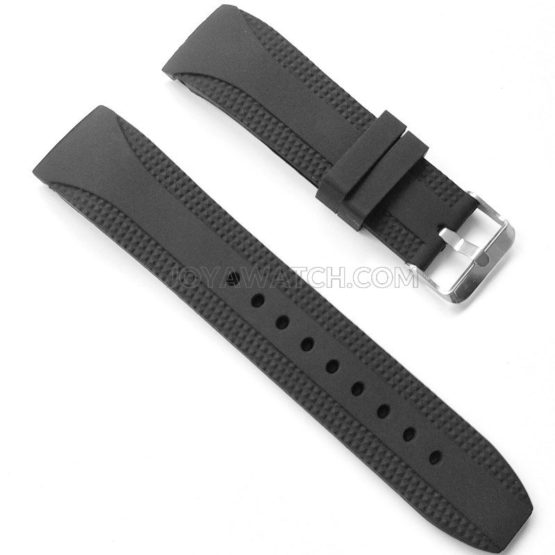 22/24mm Curved End Silicone Rubber Watch Band Classic Bracelet Strap JY91020