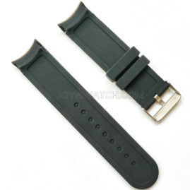 22/24mm Curved End Smooth Silicone Rubber Watch Band Strap Bracelet JY91021