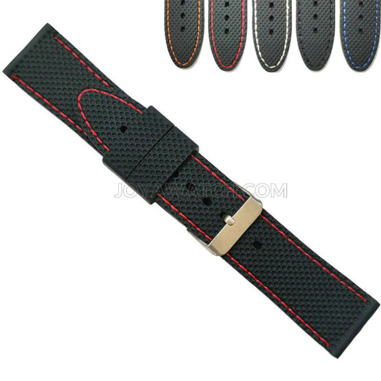 18/20/22/24mm Colorful Stitching Silicone Rubber Watch Band Fashion Strap JY91022