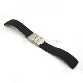20/22/24mm Stripe Pattren Deployment Silicone Rubber Watch Band Strap JY91024