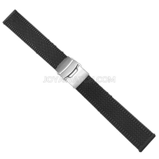 20/22mm Tire Track Deployment Clasp Silicone Rubber Watch Band Strap JY91025