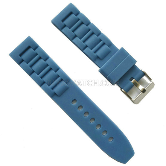 20mm 25mm Waved Pattern Silicoone Rubber Watch Band Luxury Strap JY91031