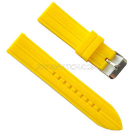22mm 24mm Classic Style Silicone Rubber Watch Band Black Strap JY91032