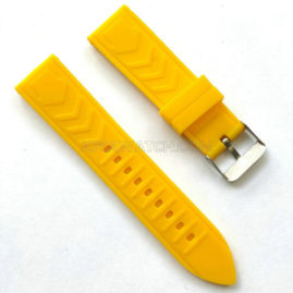 22mm 24mm Classic Style Silicone Rubber Watch Band Black Strap JY91032