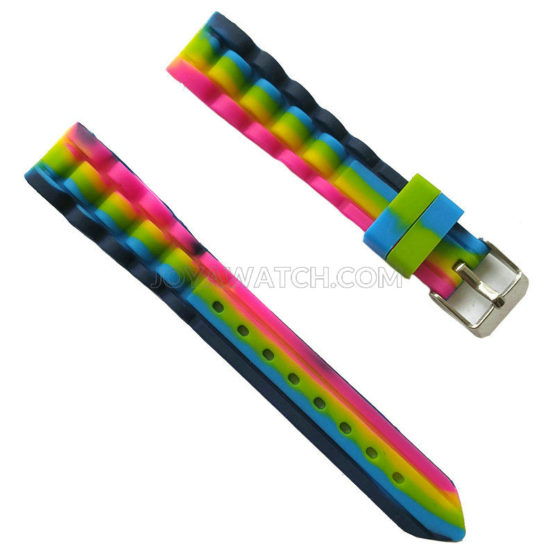 17/18/20mm Curved End Waved Silicone Rubber Watch Band Strap JY91039