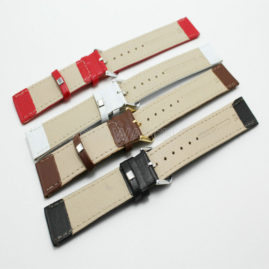 12/14/16/18/20/22/24mm Black White Red Brown Leather Watch Band Strap JY93002