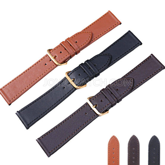 16/18/20/22/24mm Cheap Black Brown Coffee Leather Watch Band Strap JY93004