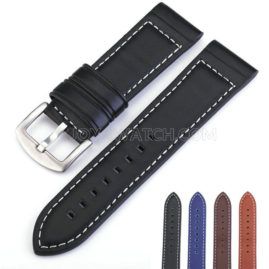 18/20/22/24mm Multi Colors Leather Watch Band Smooth Strap JY93009