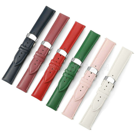 12/14/16/18/20/22/24mm Multi Colors Leather Watch Band Strap for Smart Watch JY93020