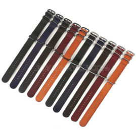 14/16/18/20/22/24mm Nato Zulu Genuine Leather Watch Band One Piece Strap Bracelet JY93024