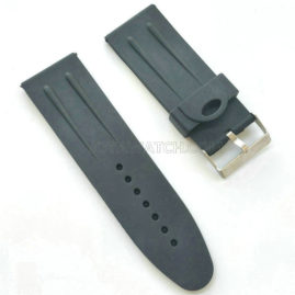 30mm Men’s Thin Classic Silicone Rubber Watch Band Soft Replacement Strap Black
