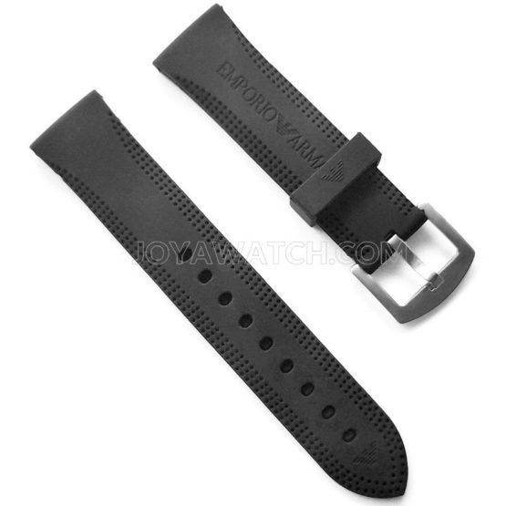 23mm Armani Rubber Watch Band Men’s Silicone Replacement Strap Black
