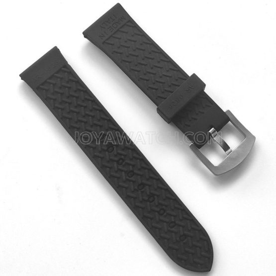 23mm Armani Rubber Watch Band Men's Silicone Replacement Strap Black