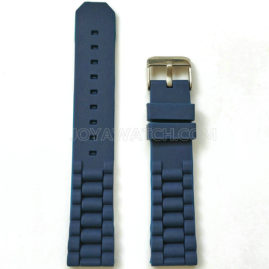 20mm 22mm Silicone Rubber Watch Band Waved Elegant Strap