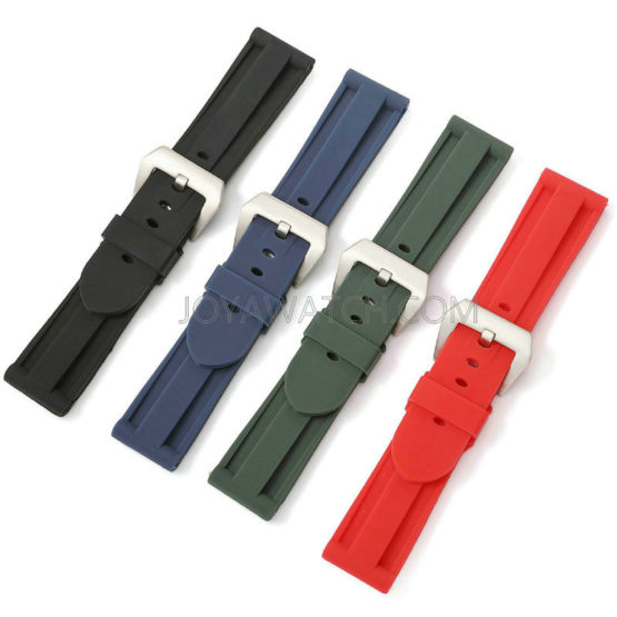 22/24/26mm Silicone Rubber Watch Band for Panerai Strap Black Blue Red ...