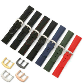 18/20/22/24mm Quick Release Stitched Silicone Rubber Watch Band Stitching Strap JY91503