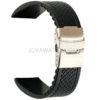 20/22/24 Folding Deployment Clasp Silicone Rubber Watch Band Square Textured Strap JY91506