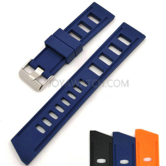 20/22mm Big Holes Silicone Rubber Watch Band Premium Strap Black Blue Orange JY91510