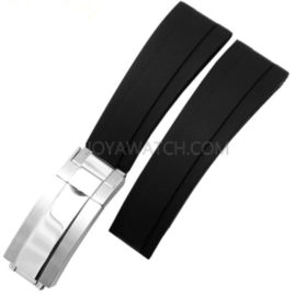 20mm Folding Clasp Silicone Rubber Watch Band for Rolex Replacement Deployment Strap JY91511