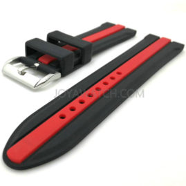 20/22/24mm Dual Colors Silicone Rubber Watch Band Replacement Fashion Sports Strap JY91519