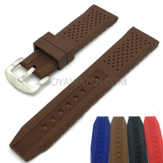 18/20/22/24mm Silicone Rubber Watch Band Stylish Replacement Strap with Holes JY91524