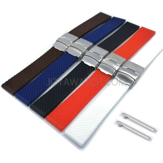 18/20/22/24mm Quick Release Folding Clasp Silicone Rubber Watch Band Fashion Strap JY91528