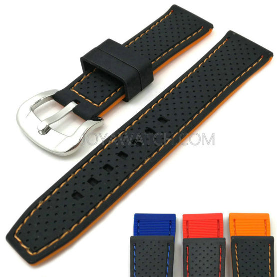 20/22/24mm Stitching Silicone Rubber Watch Band Dual Colors Strap Wholesale OEM JY91529
