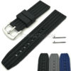 20/22/24mm Quick Release Silicone Rubber Watch Band Stripe Pattern Strap JY91535