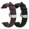 12/13/14/15/16/17/18/19/20/21/22/24mm Butterfly Clasp Cowhide Leather Watch Band Strap