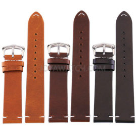 18/19/20/21/22/24mm Vintage Colorful Cowhide Leather Watch Band Premium Strap