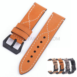 20/22/24/26mm Matte Genuine Leather High Quality Italian Stitched Replacement Strap