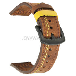 18/20/22/24mm Quick Release Full Grain Leather Watch Band Strap Huawei Samsung
