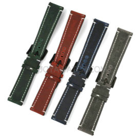 18/19/20/21/22/24mm Quick Release Full Grain Leather Watch Band Strap Hand Stitched