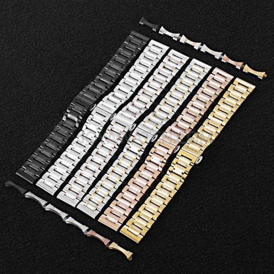 12/14/16/17/18/19/20/21/22/24mm Stainless Steel Watch Band with Curved End Link JY94015