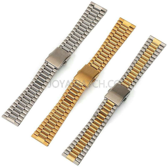 12/14/16/18/20mm Solid Stainless Steel Watch Band Men Women Replacement Band Gold JY94016