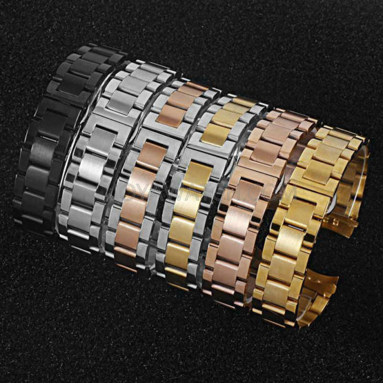 14/16/17/18/20/22/24mm 316L Curved End Solid Stainless Steel Watch Band Wholesale JY94017
