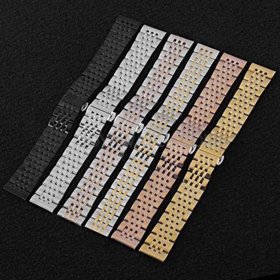 16/17/18/20/22/24/26mm 316L Solid Stainless Steel Watch Band Butterfly Clasp Wholesale JY94020