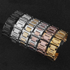 12/14/16/17/18/20/22/24/25/26mm 316L Curved End Stainless Steel Watch Band for Cartier JY94021