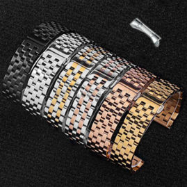 18/20/22mm Premium 316L Solid Stainless Steel Watch Band with Curved End Connector JY94022