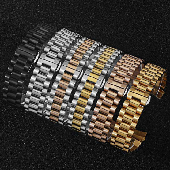 19/20/21/22/24mm 316L Solid Stainless Steel Curved End Watch Band Butterfly Clasp JY94026