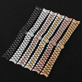 19/20/21/22/24mm 316L Solid Stainless Steel Curved End Watch Band Butterfly Clasp JY94026