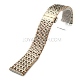 20/22mm Silver Gold Stainless Steel Watch Band Butterfly Clasp Replacement Band JY94029