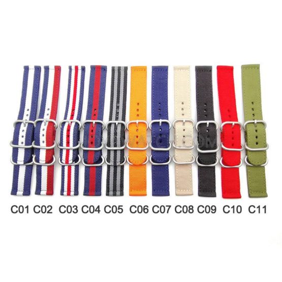 14/16/18/20/22mm Nylon Watch Band One Piece Strap for DW and More JY95002