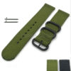 20/22mm Military Green Nylon Watch Band Two Piece Nato Zulu Strap JY95005