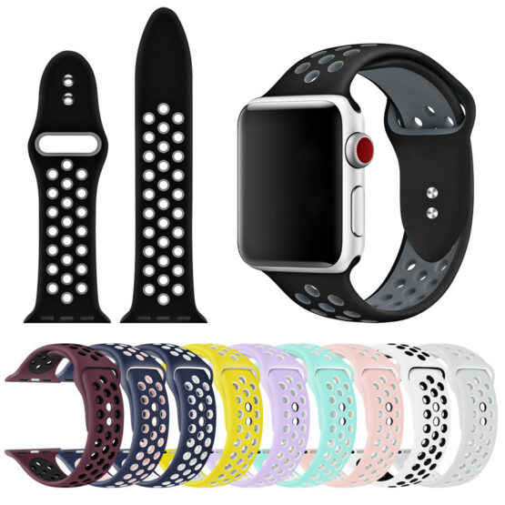 38/42mm Extra Long Silicone Rubber Watch Band Strap for Apple iWatch 2/3/4 JY81001