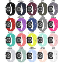 38/42mm Pure Color Silicone Rubber Watch Band Strap for Apple iWatch 2/3/4 JY81002